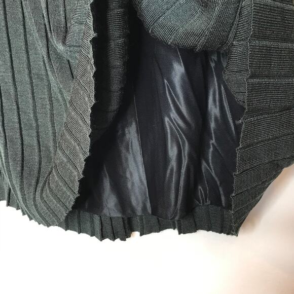 Vtg Maerz Muenchen Pleated Midi Skirt US Size 8 A-Line Gray Knit West Germany - Picture 8 of 11